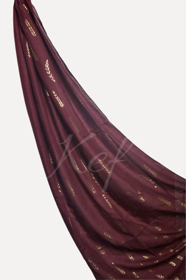 GOLDEN FOIL LAWN HIJAB - CAPE MORTUUM