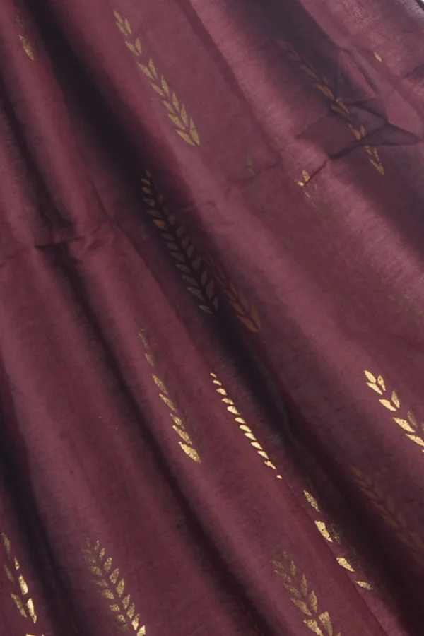 GOLDEN FOIL LAWN HIJAB - CAPE MORTUUM - Image 2